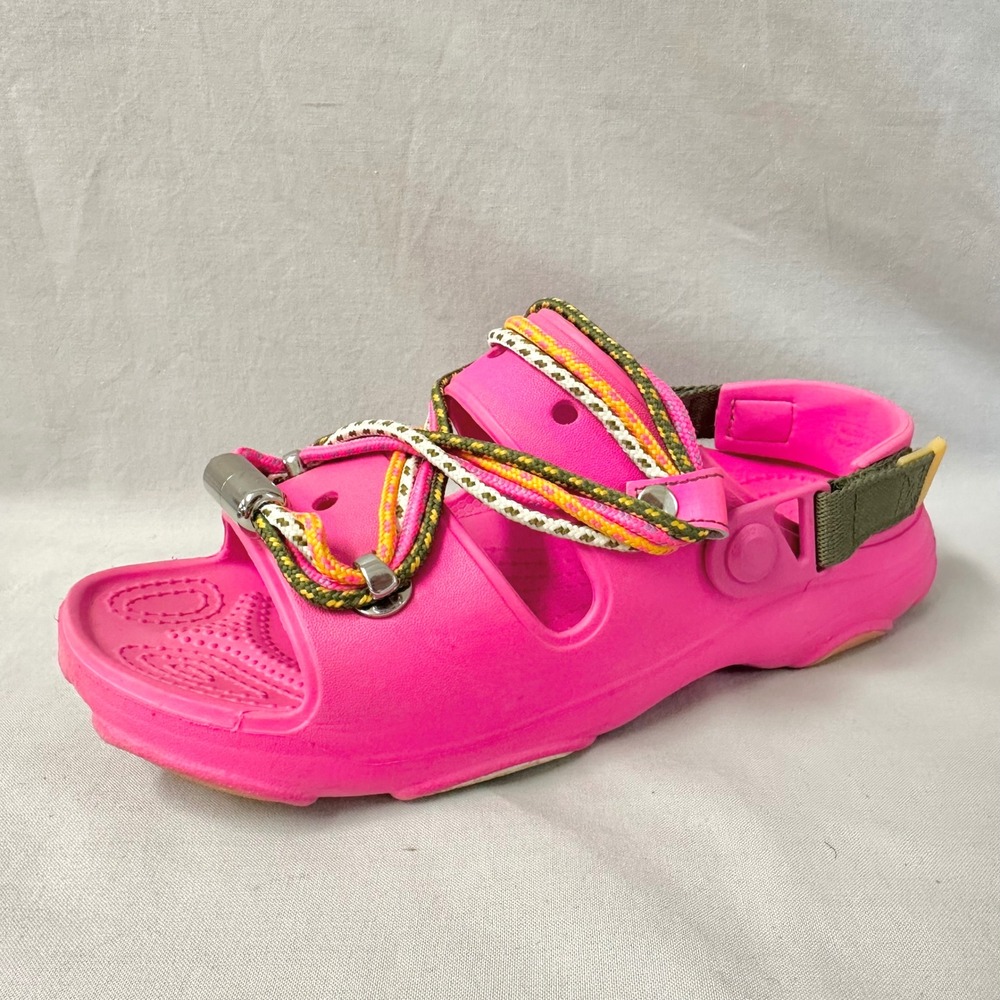 Crocs All-Terrain Festival Sandals‎ Electric Pink Paracord Rope Mens 5 Womens 7